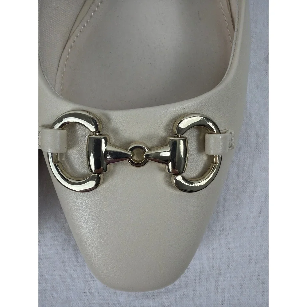 Anne Klein Arcora Cream Leather Horsebit iFlex Flats Loafer Classic Comfort